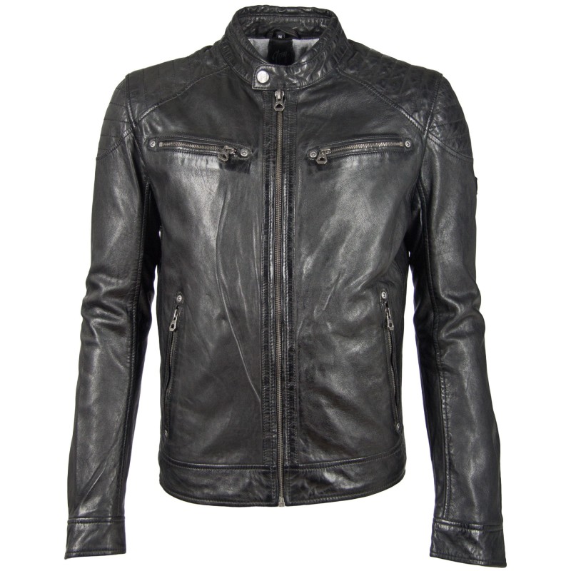 Geaca de Piele Naturala Barbati Gipsy Neagra GBGorey LAGAV – IMBRACAMINTE