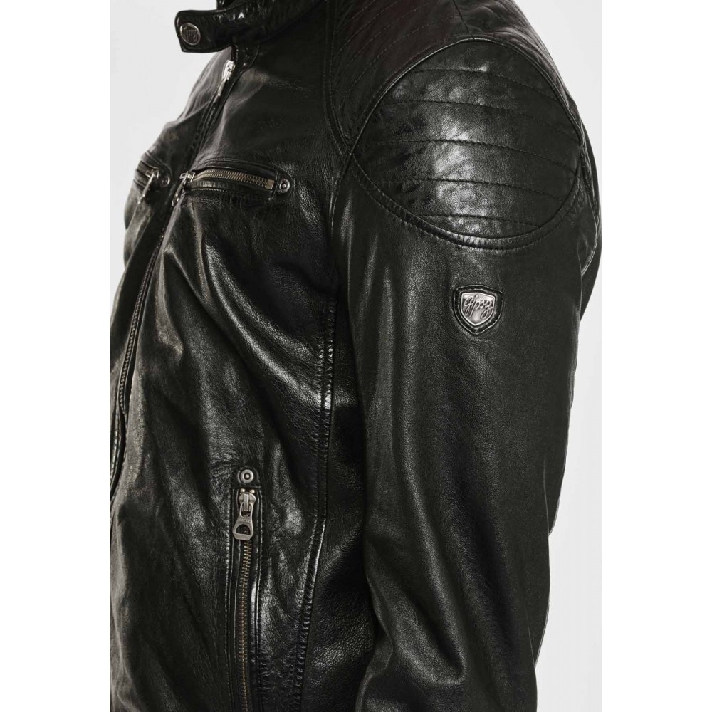 Geaca de Piele Naturala Barbati Gipsy Neagra GBGorey LAGAV Geaca de Piele Naturala Barbati Gipsy Neagra GBGorey LAGAV - readytowear.ro