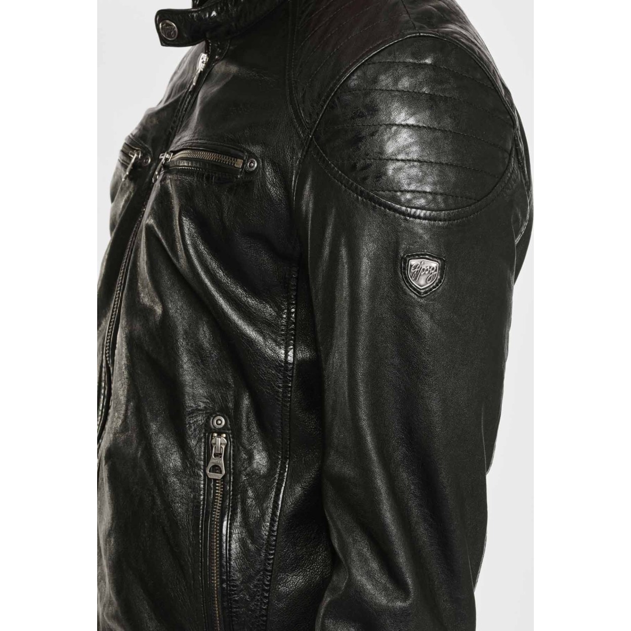 Geaca de Piele Naturala Barbati Gipsy Neagra GBGorey LAGAV – IMBRACAMINTE