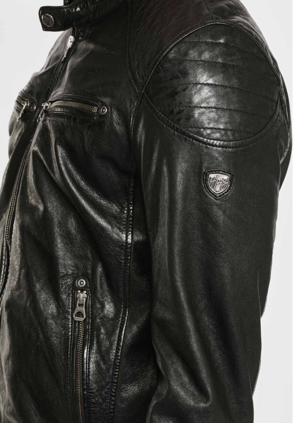 Geaca de Piele Naturala Barbati Gipsy Neagra GBGorey LAGAV – IMBRACAMINTE — fotografia 7