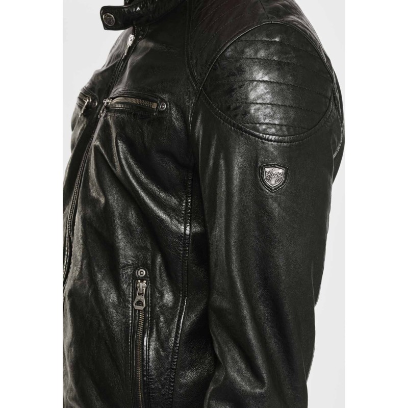 Geaca de Piele Naturala Barbati Gipsy Neagra GBGorey LAGAV – IMBRACAMINTE