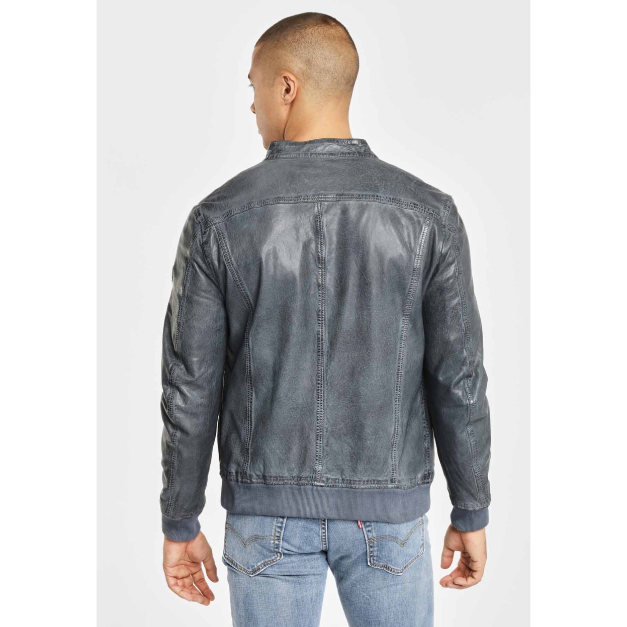 Geaca de Piele Naturala Barbati Gipsy Bleumarin GBGrahan LDRV – IMBRACAMINTE