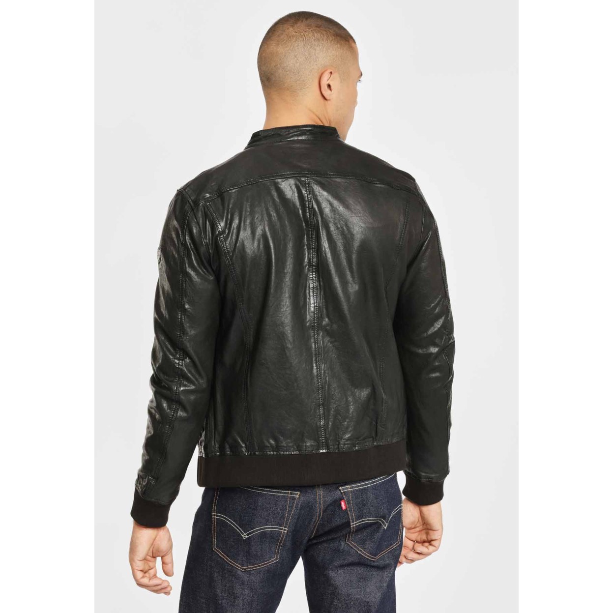 Geaca de Piele Barbati Gipsy Neagra GBGrahan – Black Friday