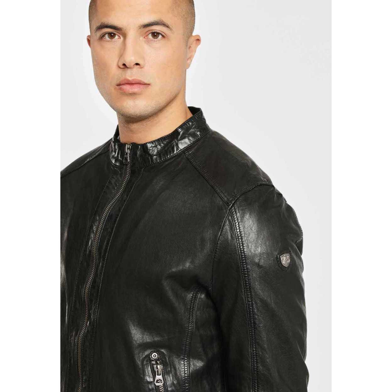 Geaca de Piele Barbati Gipsy Neagra GBGrahan – Black Friday