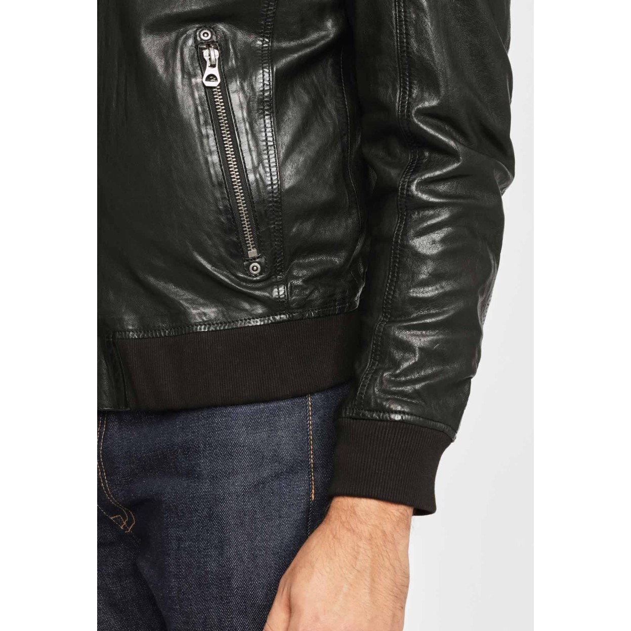 Geaca de Piele Barbati Gipsy Neagra GBGrahan – Black Friday