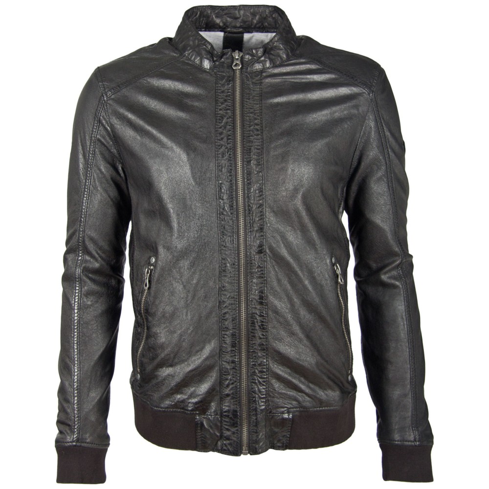 Geaca de Piele Naturala Barbati Gipsy Neagra GBGrahan LDRV geci de piele - readytowear.ro