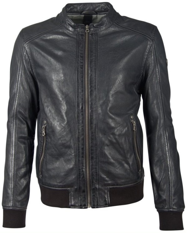 Geaca de Piele Barbati Gipsy Negru/Bleumarin GBGrahan – Black Friday — fotografia 1