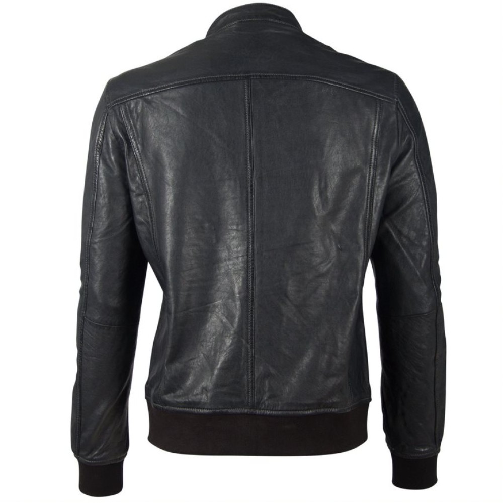 Geaca de Piele Barbati Gipsy Negru/Bleumarin GBGrahan S21 NSLVV geci de piele - readytowear.ro