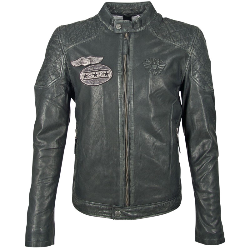 Geaca de Piele Naturala Barbati Gipsy Antracit GBHagan SF LAVEG – IMBRACAMINTE