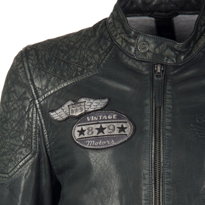 Geaca de Piele Naturala Barbati Gipsy Antracit GBHagan SF LAVEG – IMBRACAMINTE