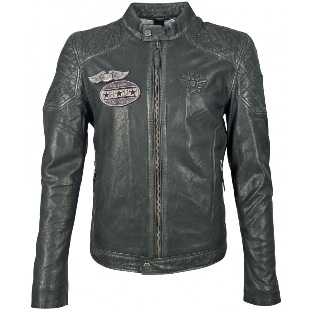 Geaca de Piele Naturala Barbati Gipsy Antracit GBHagan SF LAVEG Geaca de Piele Naturala Barbati Gipsy Antracit GBHagan SF LAVEG - readytowear