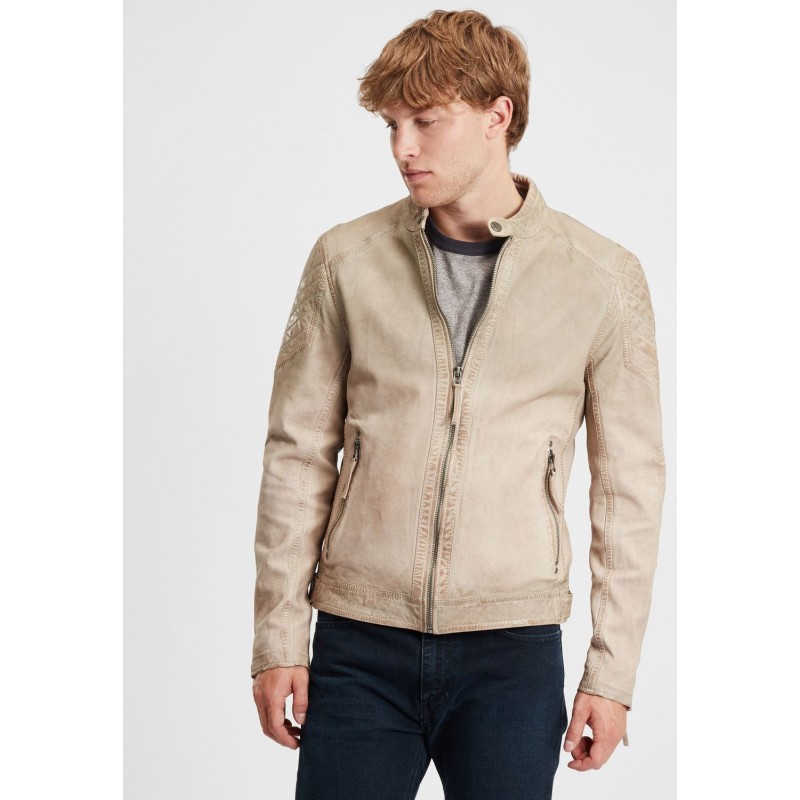 Geaca de Piele Naturala Barbati Gipsy Gri GBLazzlo SF LAMOV – IMBRACAMINTE