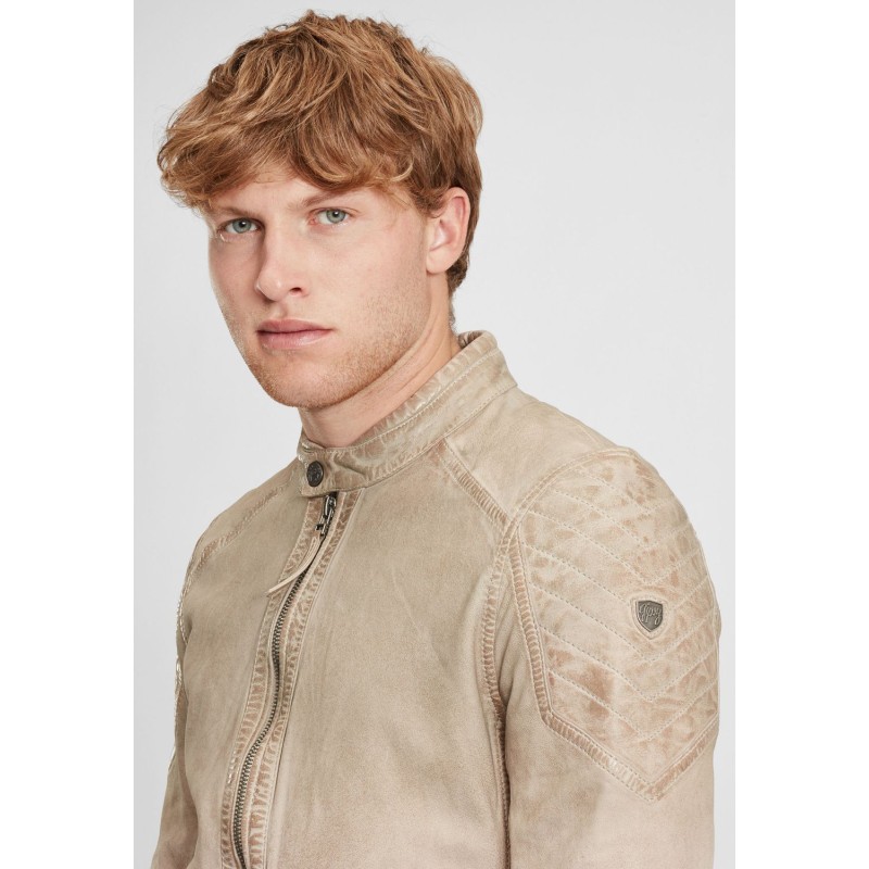 Geaca de Piele Naturala Barbati Gipsy Gri GBLazzlo SF LAMOV – IMBRACAMINTE