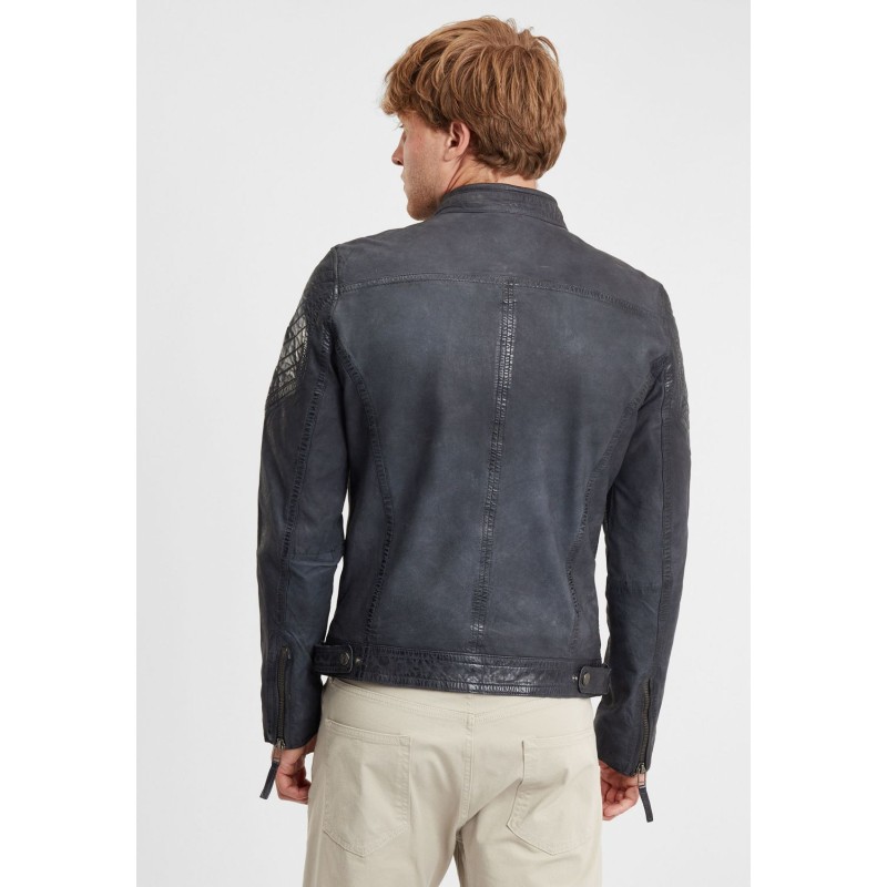 Geaca de Piele Barbati Gipsy Bleumarin GBLazzlo SF LAMOV – IMBRACAMINTE