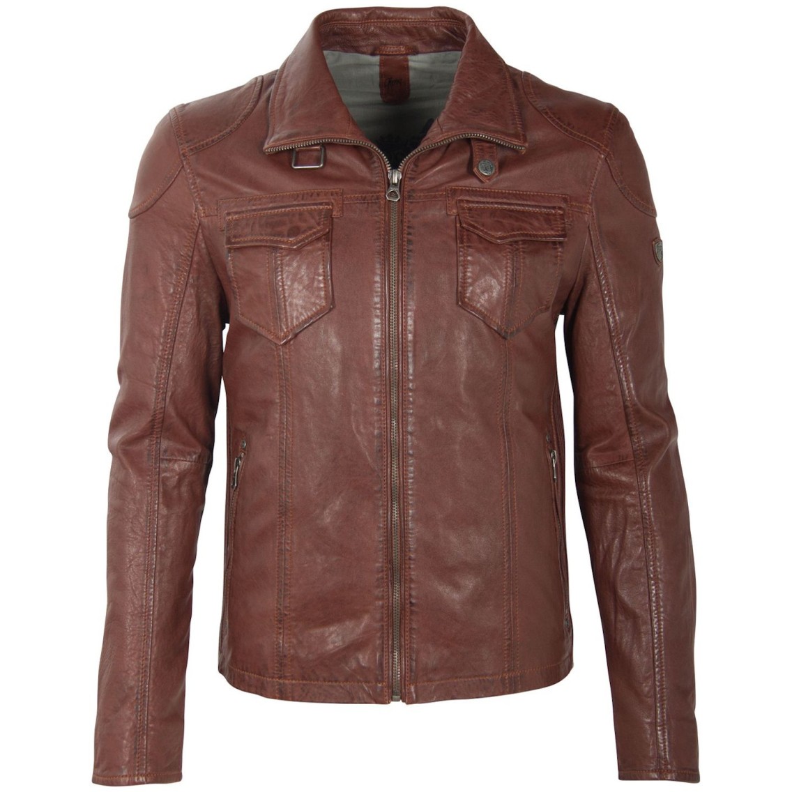 Geaca de Piele Barbati Gipsy Coniac Inchis GBLenno SF NSLVV – IMBRACAMINTE