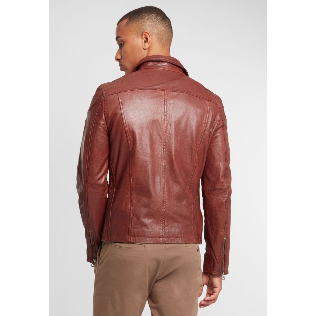 Geaca de Piele Barbati Gipsy Coniac Inchis GBLenno SF NSLVV – IMBRACAMINTE