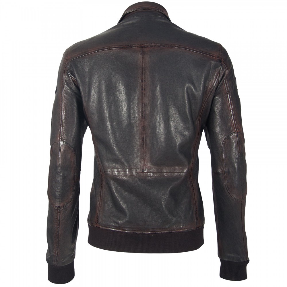 Geaca de Piele Naturala Barbati Gipsy Negru/Visiniu GBMaic LAJORV Geaca de Piele Naturala Barbati Gipsy Negru/Visiniu GBMaic LAJORV - readytowear.ro