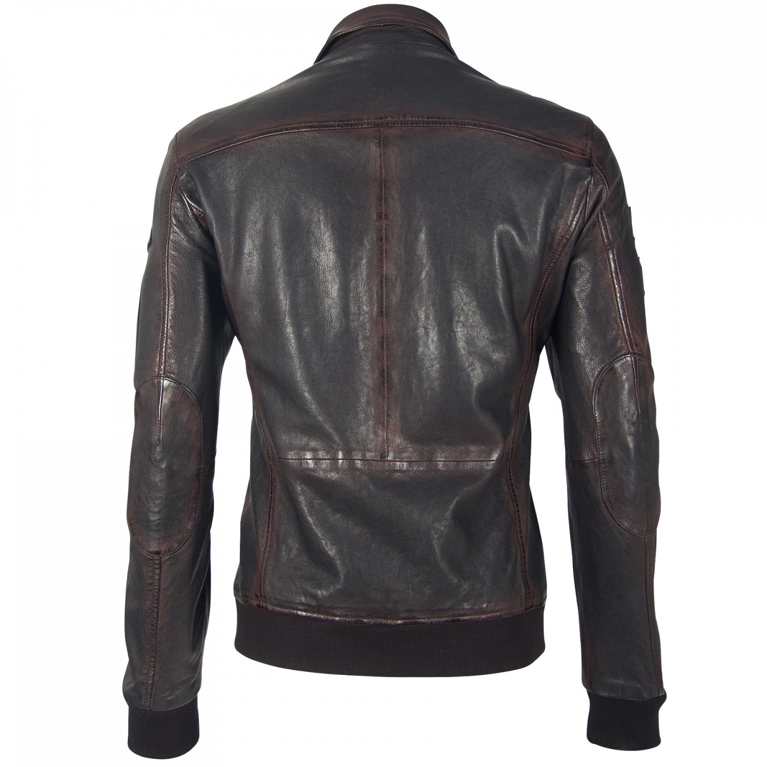 Geaca de Piele Naturala Barbati Gipsy Negru/Visiniu GBMaic LAJORV – IMBRACAMINTE