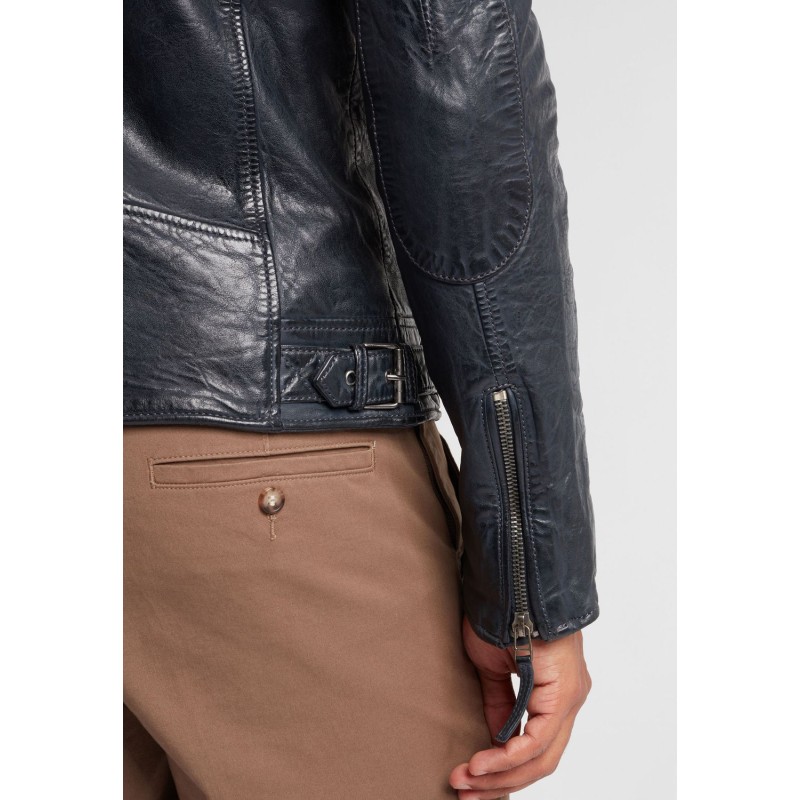 Geaca de Piele Naturala Barbati Gipsy Bleumarin/Negru GBMalic SF STUV – IMBRACAMINTE