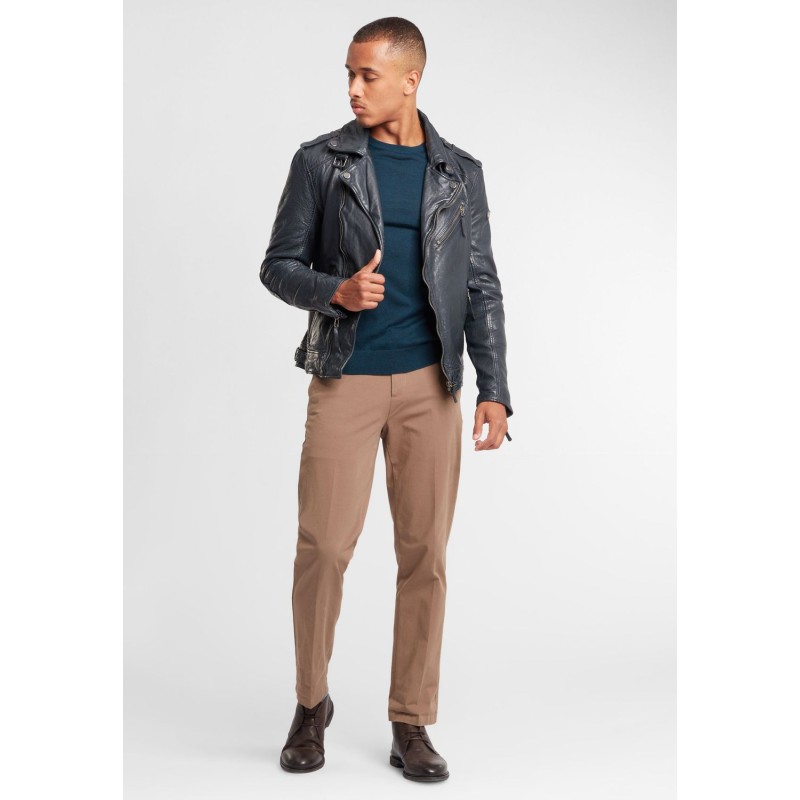 Geaca de Piele Naturala Barbati Gipsy Bleumarin/Negru GBMalic SF STUV – IMBRACAMINTE