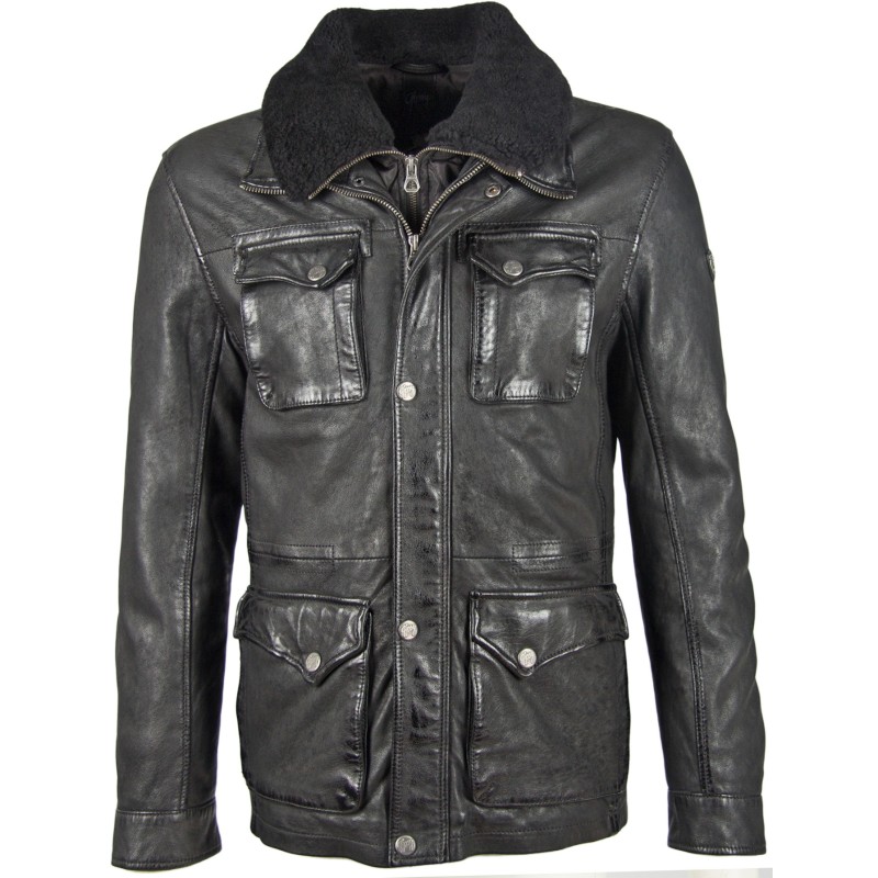 Geaca de Piele Naturala Barbati Gipsy Neagra GBMarigot LCOUNTV W – IMBRACAMINTE