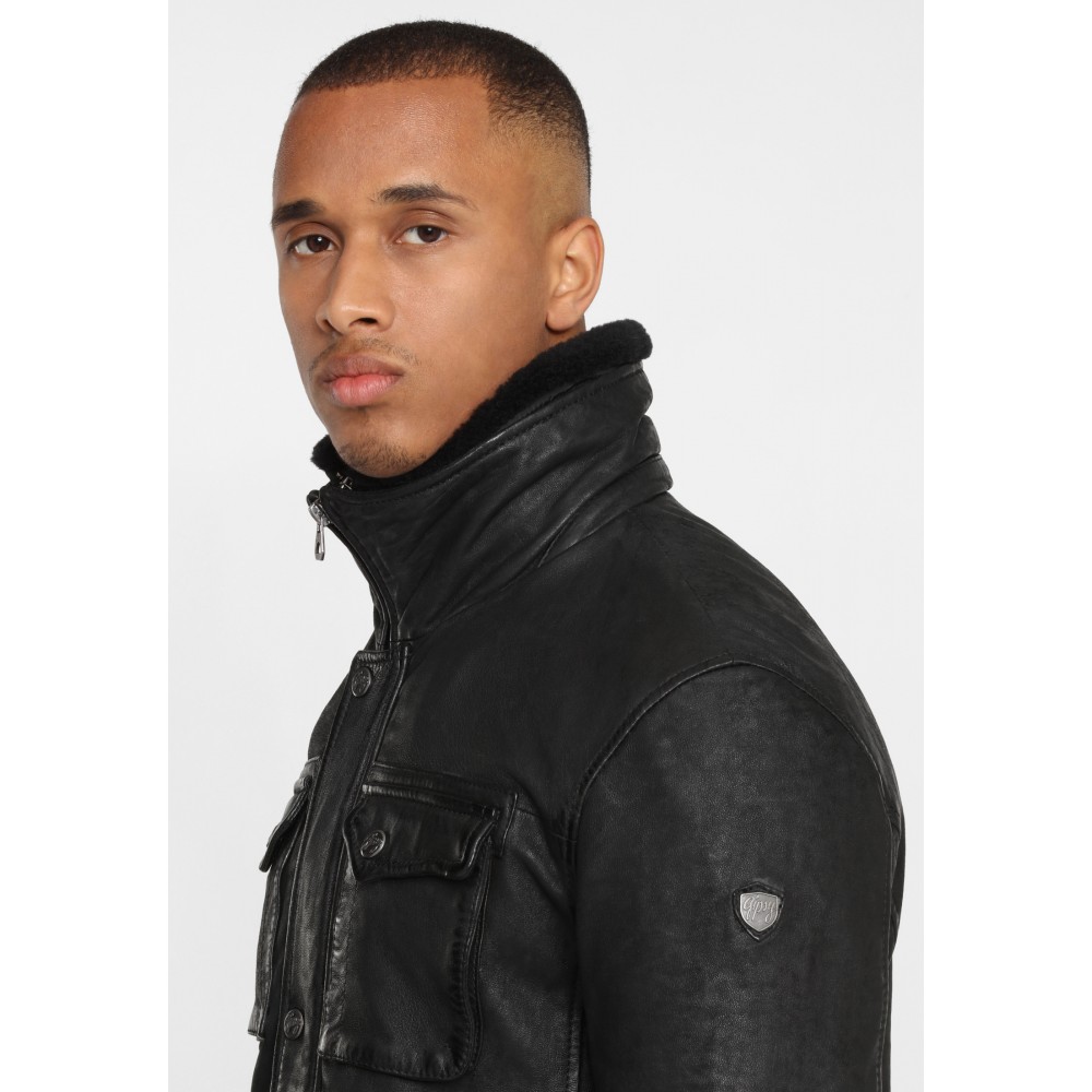 Geaca de Piele Naturala Barbati Gipsy Neagra GBMarigot LCOUNTV W Geaca de Piele Naturala Barbati Gipsy Neagra GBMarigot LCOUNTV W - readytowear.ro