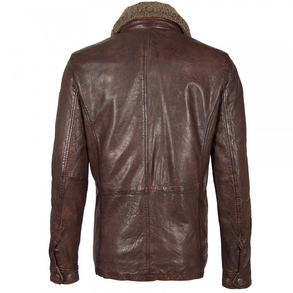 Geaca de Piele Naturala Barbati Gipsy Castanie GBMarigot STUV W Geaca de Piele Naturala Barbati Gipsy Castanie GBMarigot STUV W - readytowear.ro