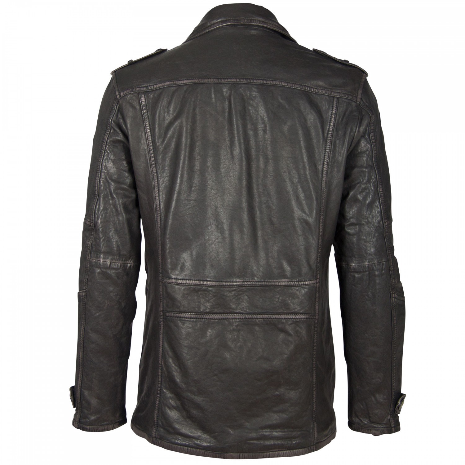 Geaca Lunga de Piele Naturala Barbati Gipsy Negru Antic GBMat NSLAV W – IMBRACAMINTE