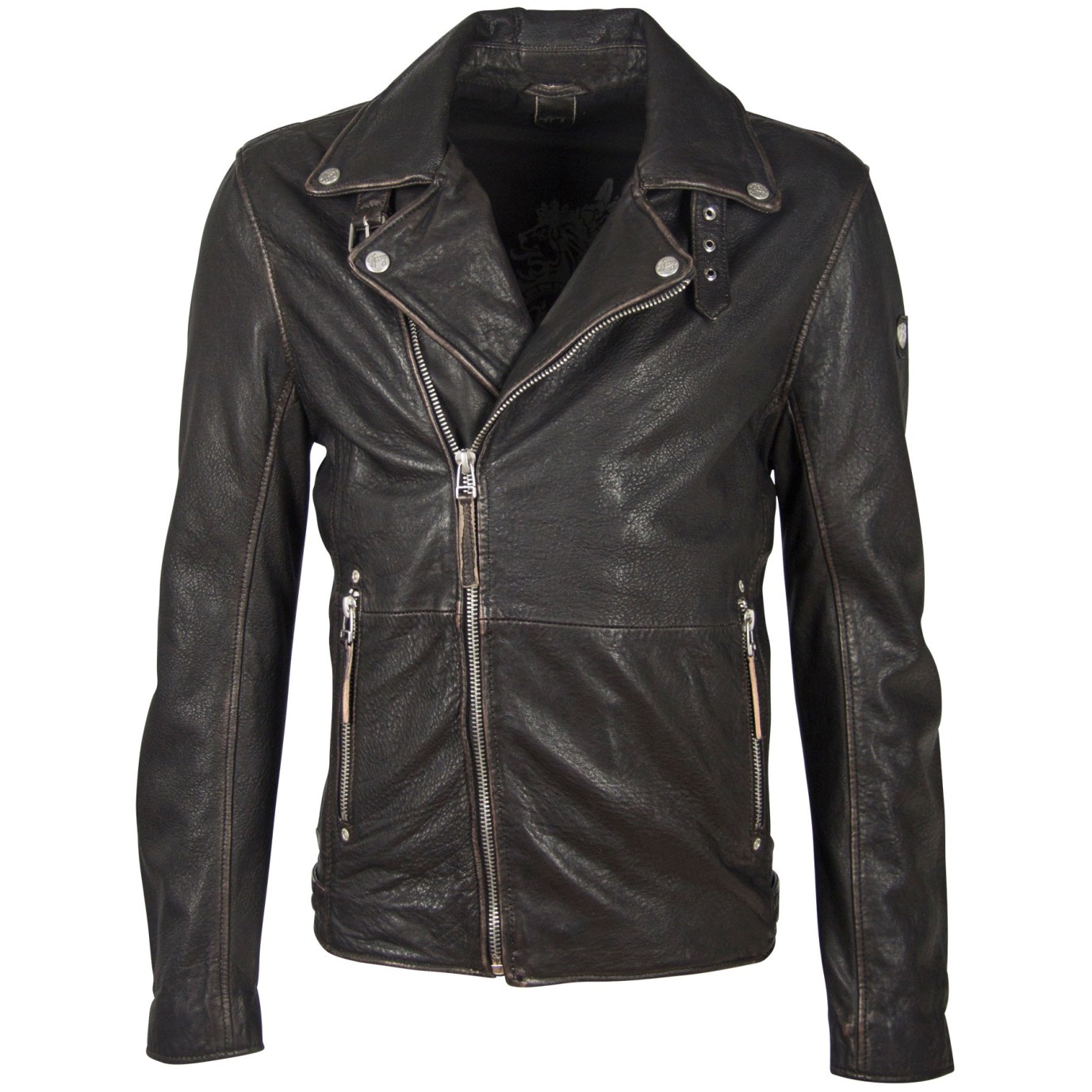 Geaca de Piele Naturala Barbati Gipsy Negru Antic GBMavric SF NSLAV – IMBRACAMINTE