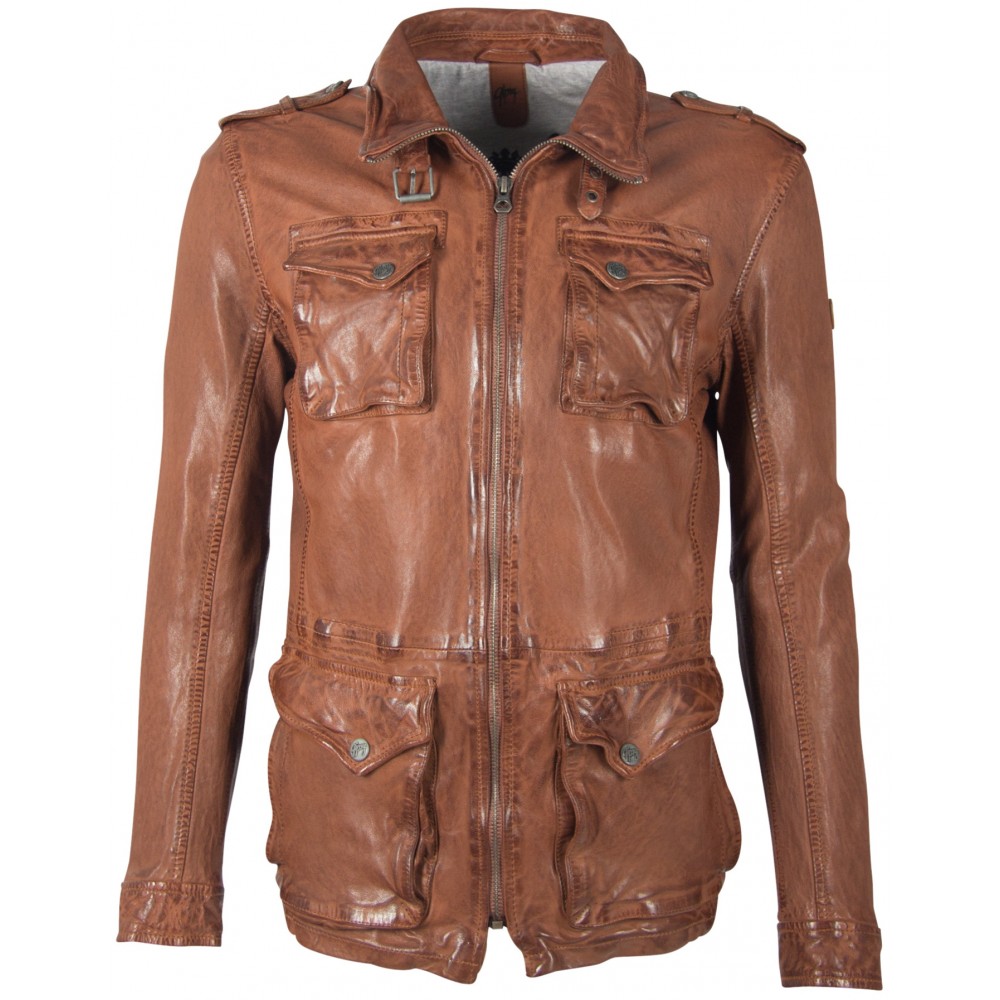 Geaca de Piele Naturala Barbati Gipsy Coniac GBMelbourne LVTW Geaca de Piele Naturala Barbati Gipsy Coniac GBMelbourne LVTW - readytowear