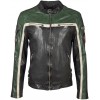 Geaca de Piele Naturala Barbati Gipsy Negru/Verde/Alb Murdar GBMyles LACAV - readytowear