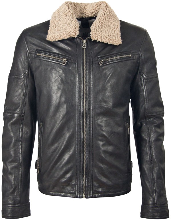 Geaca de Piele Naturala Barbati Gipsy Neagra GBOve LAHUV W – IMBRACAMINTE — fotografia 1