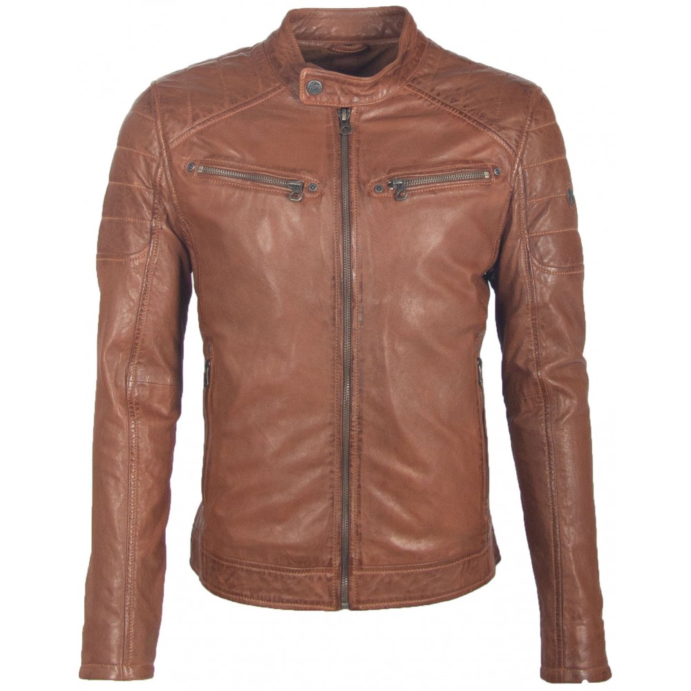 Geaca de Piele Naturala Barbati Gipsy Coniac GBPanuk NSLV Geaca de Piele Naturala Barbati Gipsy Coniac GBPanuk NSLV - readytowear.ro
