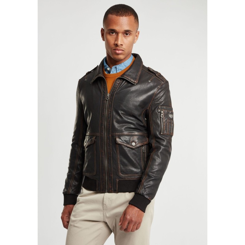 Geaca de Piele Naturala Barbati Gipsy Maro Vintage GBPerth LARETV – IMBRACAMINTE