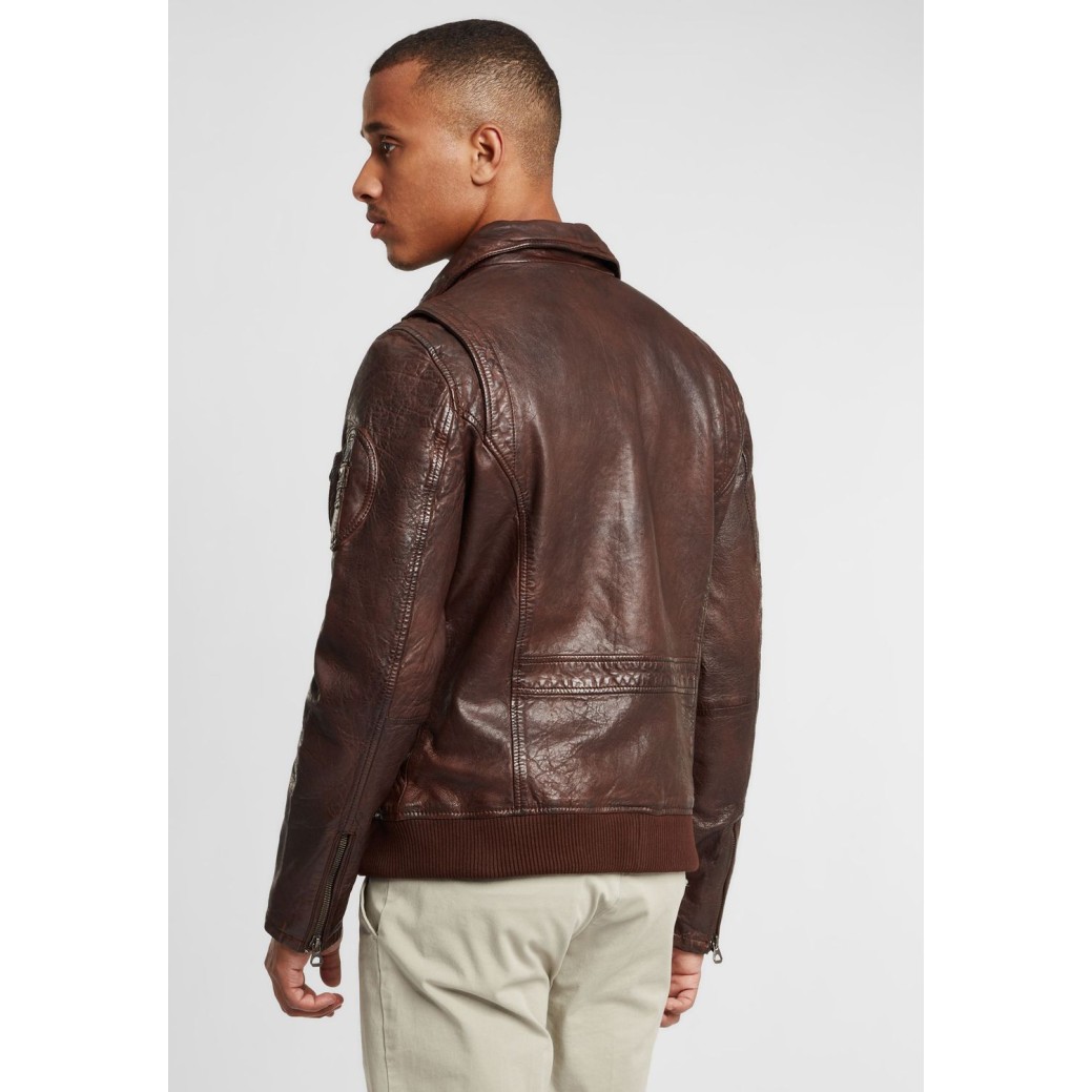 Geaca de Piele Naturala Barbati Gipsy Castanie GBPiper STUV – IMBRACAMINTE