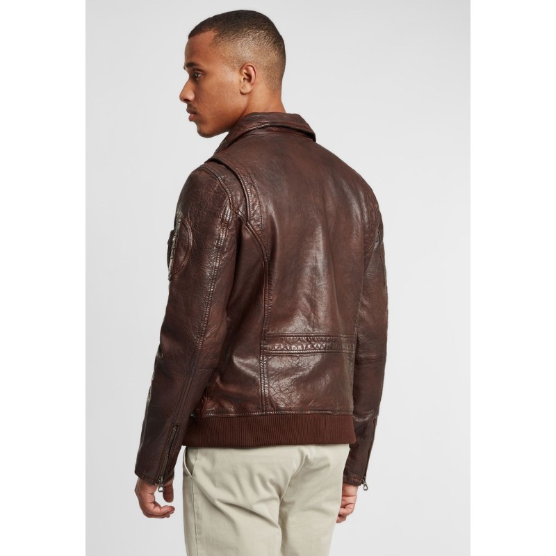 Geaca de Piele Naturala Barbati Gipsy Castanie GBPiper STUV – IMBRACAMINTE
