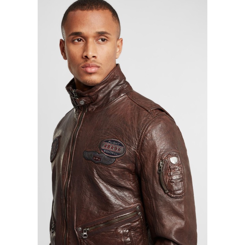 Geaca de Piele Naturala Barbati Gipsy Castanie GBPiper STUV – IMBRACAMINTE