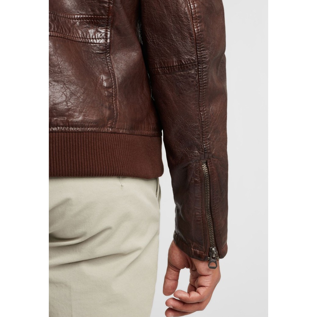 Geaca de Piele Naturala Barbati Gipsy Castanie GBPiper STUV – IMBRACAMINTE