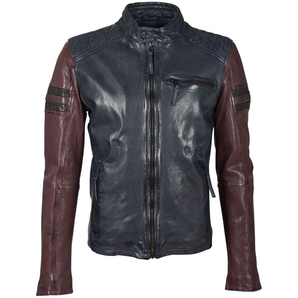 Geaca de Piele Barbati Gipsy Bleumarin/Visiniu GBRiccy SF LACAV Geaca de Piele Barbati Gipsy Bleumarin/Visiniu GBRiccy SF LACAV - readytowear.ro