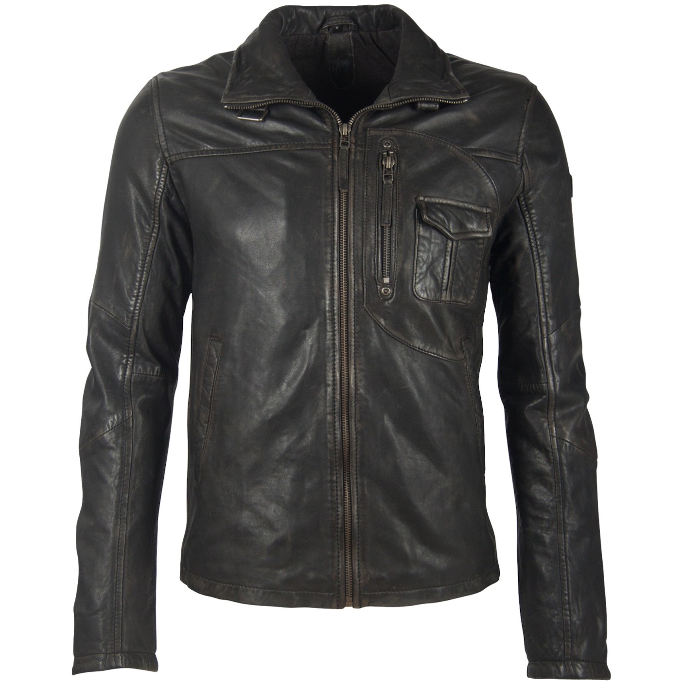 Geaca de Piele Naturala Barbati Gipsy Negru Antic GBRufford SF NSLAV – IMBRACAMINTE