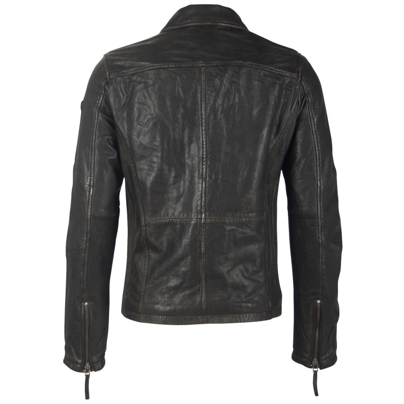 Geaca de Piele Naturala Barbati Gipsy Negru Antic GBRufford SF NSLAV – IMBRACAMINTE