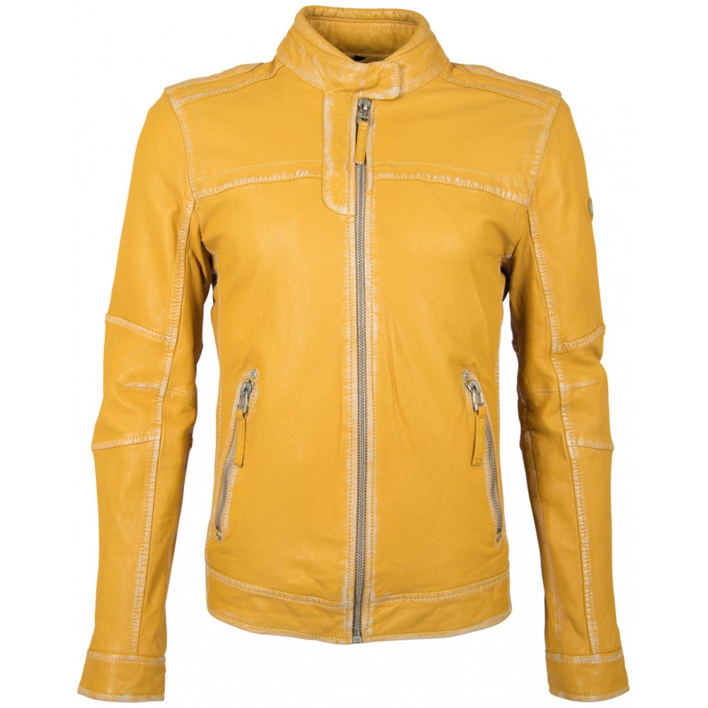 Geaca de Piele Naturala Barbati Gipsy Galbena GBRyder SF LULV Geaca de Piele Naturala Barbati Gipsy Galbena GBRyder SF LULV - readytowear.ro