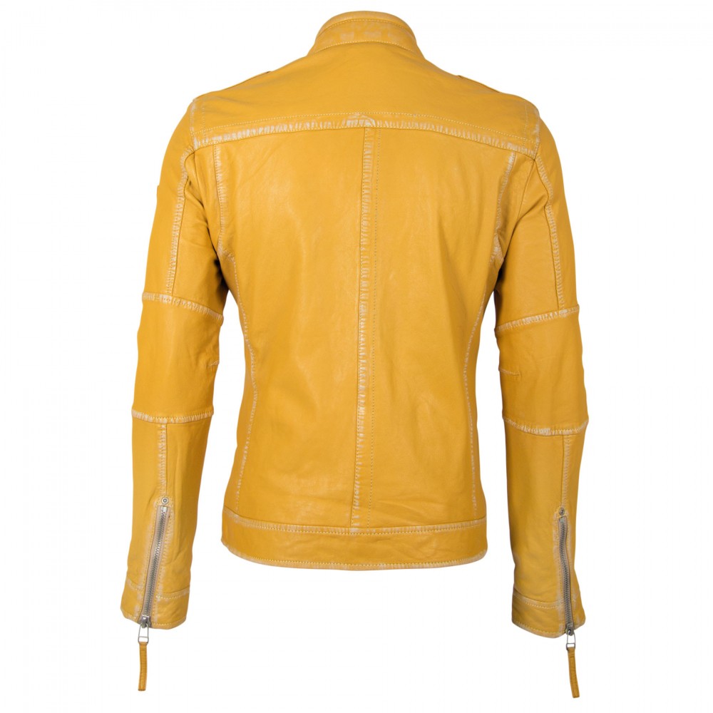 Geaca de Piele Naturala Barbati Gipsy Galbena GBRyder SF LULV Geaca de Piele Naturala Barbati Gipsy Galbena GBRyder SF LULV - readytowear.ro