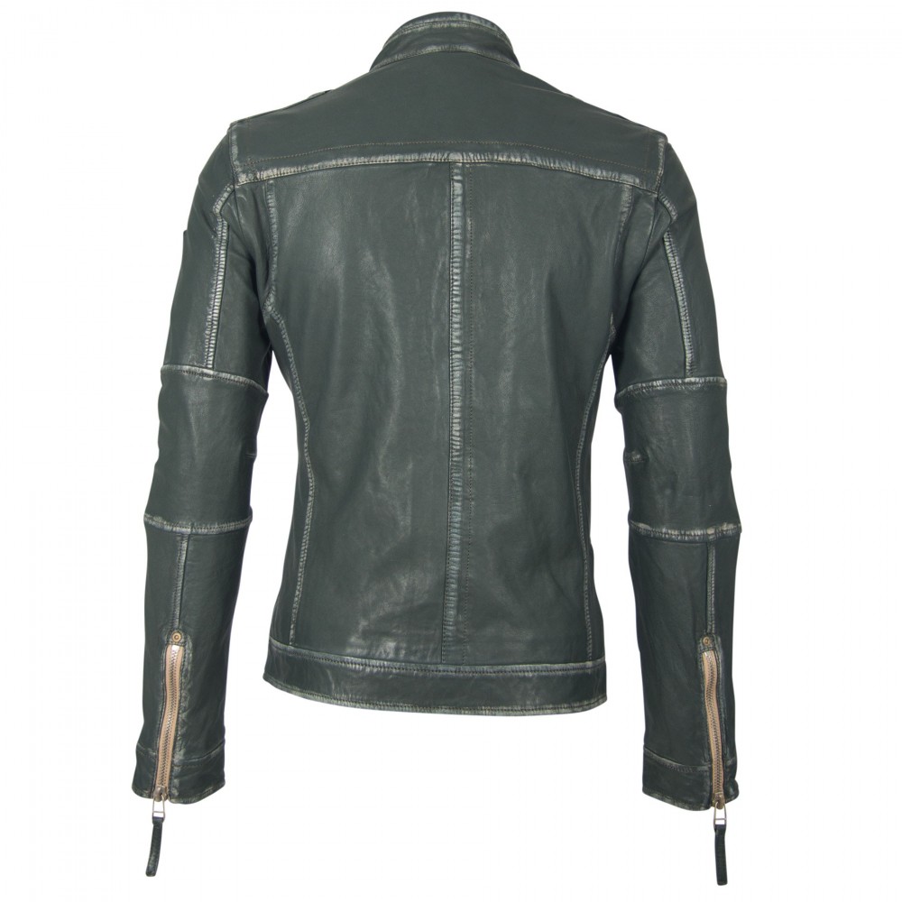 Geaca de Piele Naturala Barbati Gipsy Verde Inchis GBRyder SF LULV Geaca de Piele Naturala Barbati Gipsy Verde Inchis GBRyder SF LULV - readytowear.ro