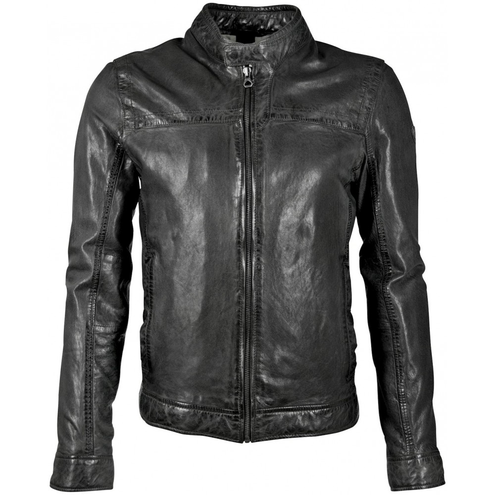 Geaca de Piele Naturala Barbati Gipsy Neagra GBRyker LABUV - readytowear