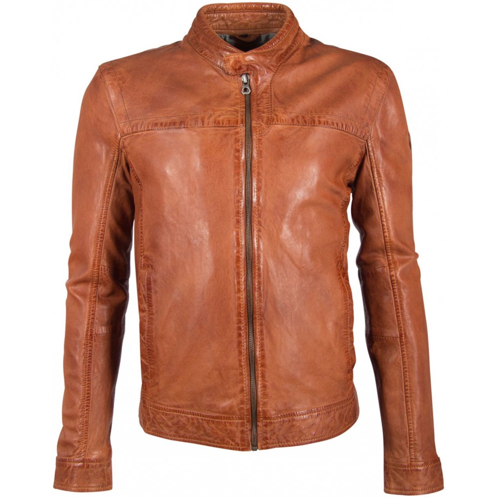 Geaca de Piele Naturala Barbati Gipsy Coniac GBRyker LABUV Geaca de Piele Naturala Barbati Gipsy Coniac GBRyker LABUV - readytowear.ro