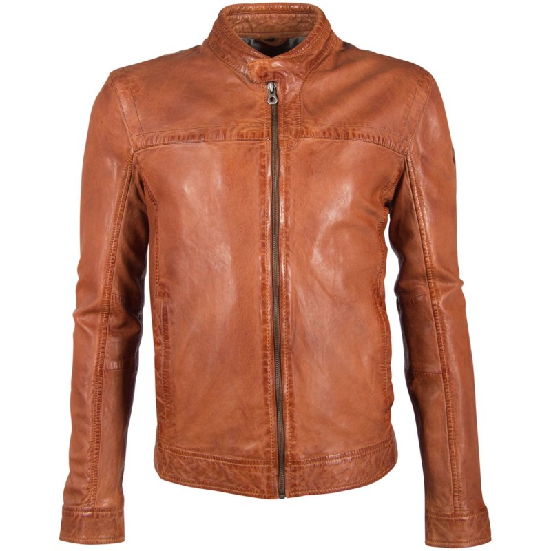 Geaca de Piele Naturala Barbati Gipsy Coniac GBRyker LABUV – IMBRACAMINTE