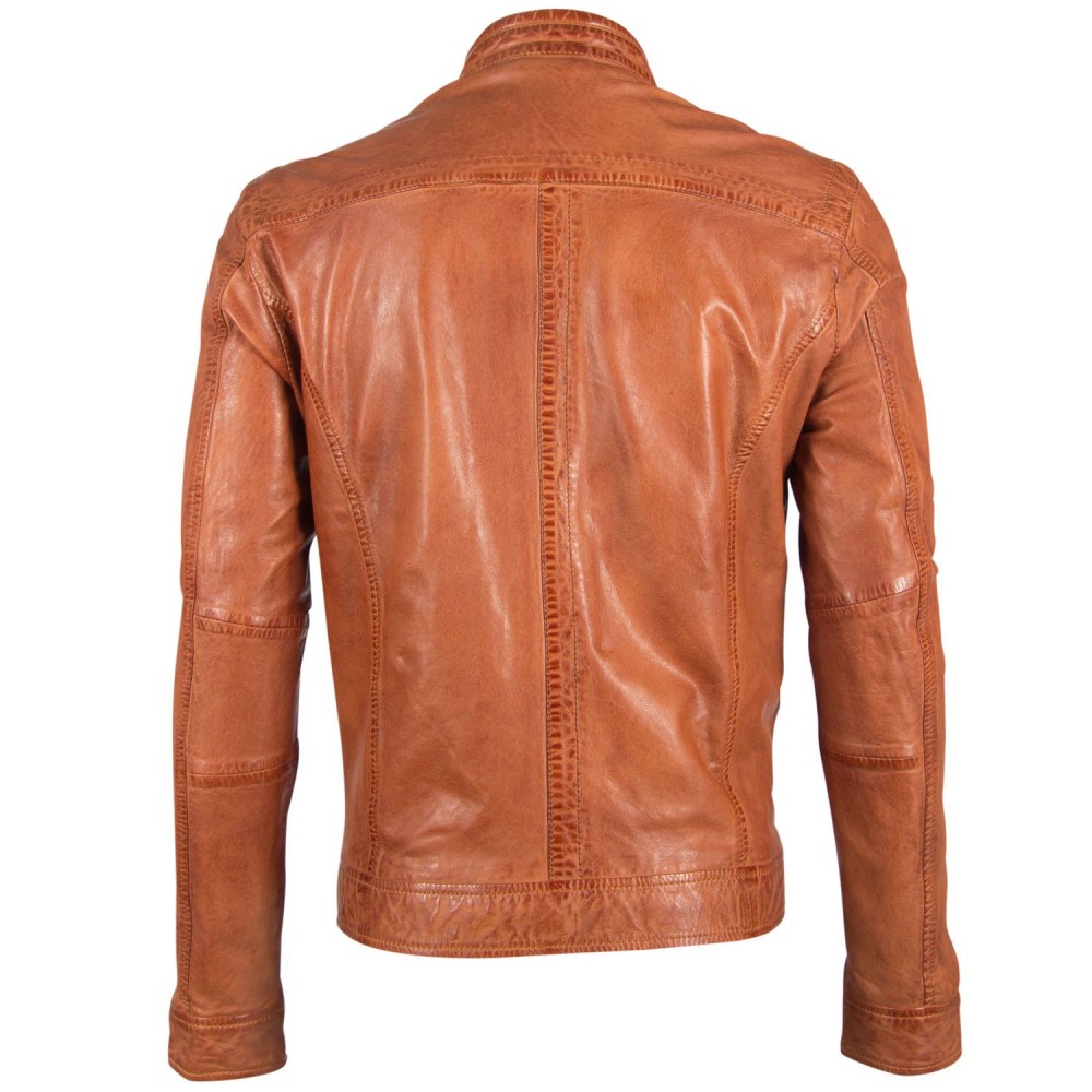 Geaca de Piele Naturala Barbati Gipsy Coniac GBRyker LABUV Geaca de Piele Naturala Barbati Gipsy Coniac GBRyker LABUV - readytowear.ro