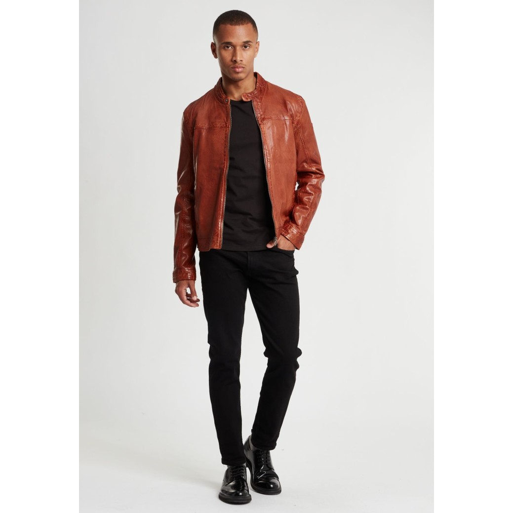 Geaca de Piele Naturala Barbati Gipsy Coniac GBRyker LABUV – IMBRACAMINTE