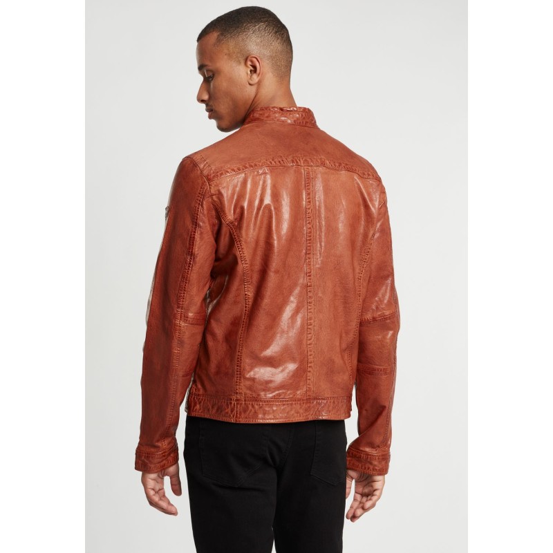 Geaca de Piele Naturala Barbati Gipsy Coniac GBRyker LABUV – IMBRACAMINTE